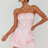 Angel Sky Gathered Bust Romper Pink