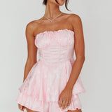 Angel Sky Gathered Bust Romper Pink