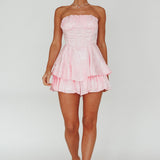 Angel Sky Gathered Bust Romper Pink