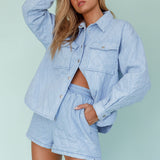 Katana Puffer Shorts Blue