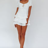 Cady Layered Ruffle Mini Dress Off White