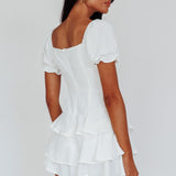 Cady Layered Ruffle Mini Dress Off White