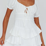 Cady Layered Ruffle Mini Dress Off White