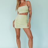 Light Speed Fluffy Mini Skirt Pistachio