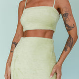 Light Speed Fluffy Mini Skirt Pistachio