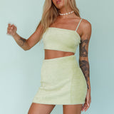 Light Speed Fluffy Crop Top Pistachio