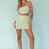 Light Speed Fluffy Crop Top Pistachio