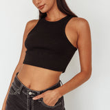 Bryn Racerback Crop Top Black