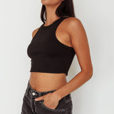Bryn Racerback Crop Top Black