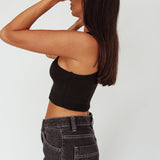 Bryn Racerback Crop Top Black