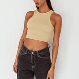 Bryn Racerback Crop Top Sand