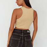Bryn Racerback Crop Top Sand