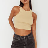 Bryn Racerback Crop Top Sand