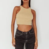 Bryn Racerback Crop Top Sand