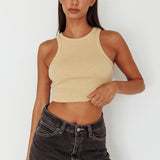 Bryn Racerback Crop Top Sand
