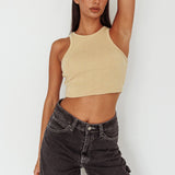Bryn Racerback Crop Top Sand
