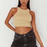Bryn Racerback Crop Top Sand