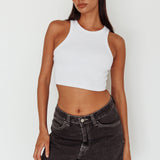 Bryn Racerback Crop Top White