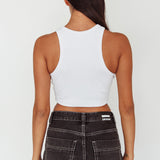Bryn Racerback Crop Top White