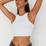 Bryn Racerback Crop Top White