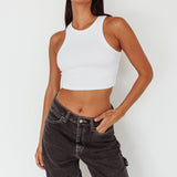 Bryn Racerback Crop Top White