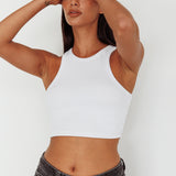 Bryn Racerback Crop Top White