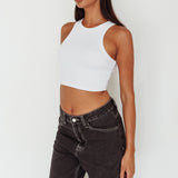 Bryn Racerback Crop Top White