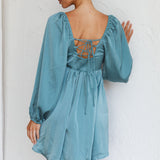 Tansy Long Sleeve Babydoll Dress Teal