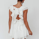 Glory Days Ruffle Shoulder Romper Off White
