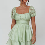 Hold My Halo Lace Sleeve Romper Sage