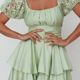 Hold My Halo Lace Sleeve Romper Sage