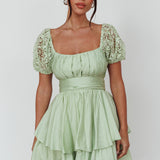 Hold My Halo Lace Sleeve Romper Sage
