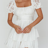 Hold My Halo Lace Sleeve Romper White