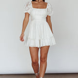 Hold My Halo Lace Sleeve Romper White