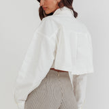 Dariah Foldover Slit Mini Skirt Stripe Linen