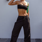 Starting Line Low Rise Wide Leg Pants Black