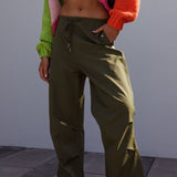Starting Line Low Rise Wide Leg Pants Olive