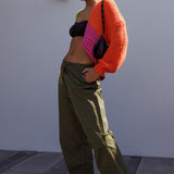 Starting Line Low Rise Wide Leg Pants Olive