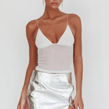 Namrata PU Mini Skirt Silver