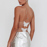 Namrata PU Mini Skirt Silver