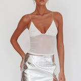 Namrata PU Mini Skirt Silver