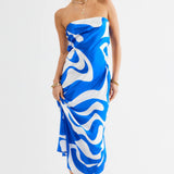 SNDYS Angel Midi Dress Swirl Blue