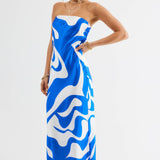 SNDYS Angel Midi Dress Swirl Blue