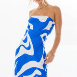 SNDYS Angel Midi Dress Swirl Blue