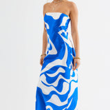 SNDYS Angel Midi Dress Swirl Blue