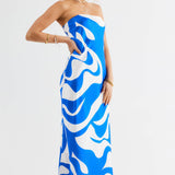 SNDYS Angel Midi Dress Swirl Blue
