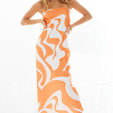 SNDYS Angel Midi Dress Swirl Orange