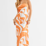 SNDYS Angel Midi Dress Swirl Orange