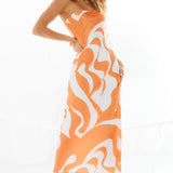 SNDYS Angel Midi Dress Swirl Orange
