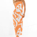 SNDYS Angel Midi Dress Swirl Orange